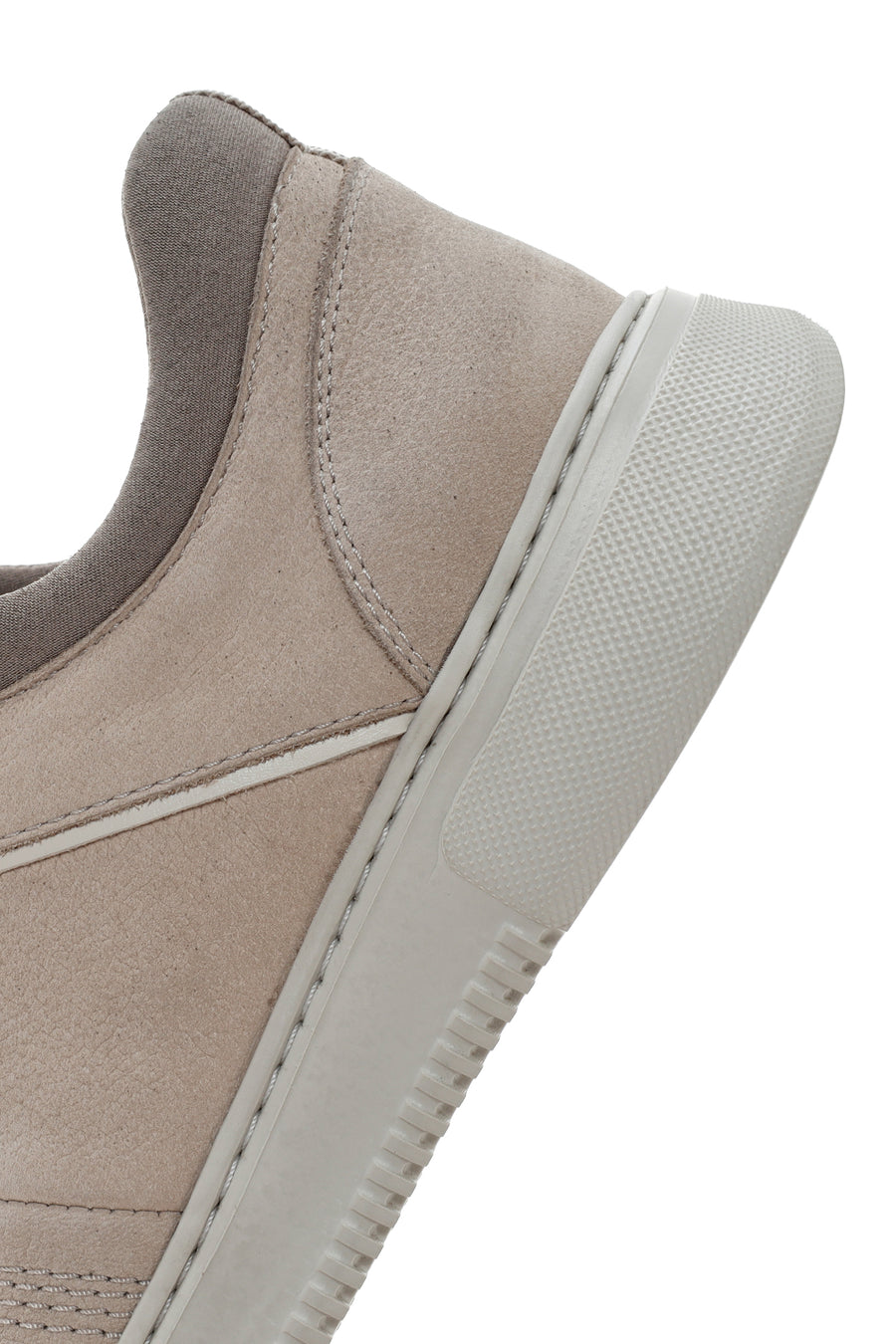 Men's Beige Lace-Up Nubuck Leather Sneaker