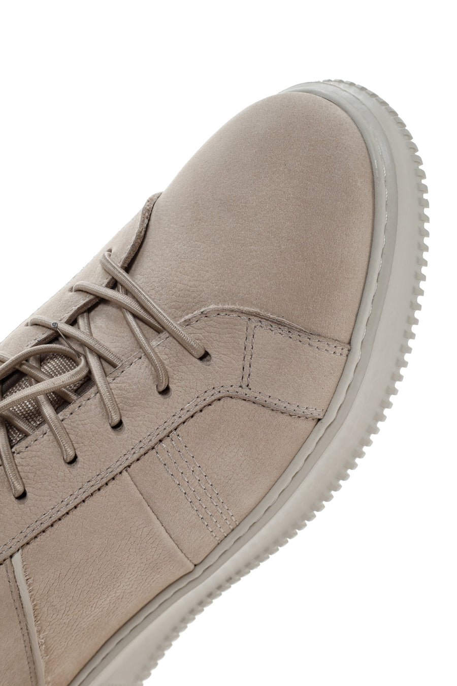 Men's Beige Lace-Up Nubuck Leather Sneaker
