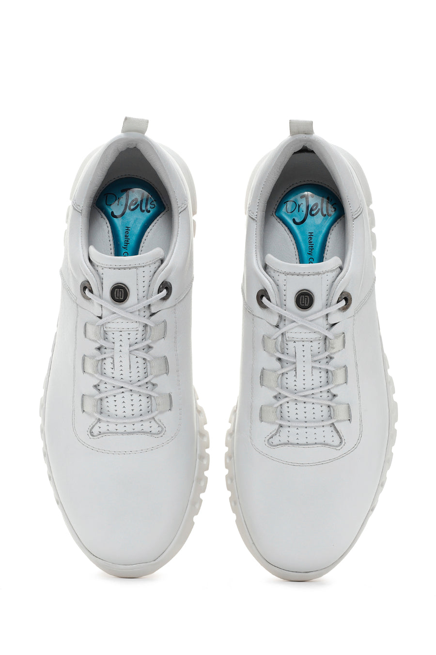 Men's White Lace-up Leather Sneaker