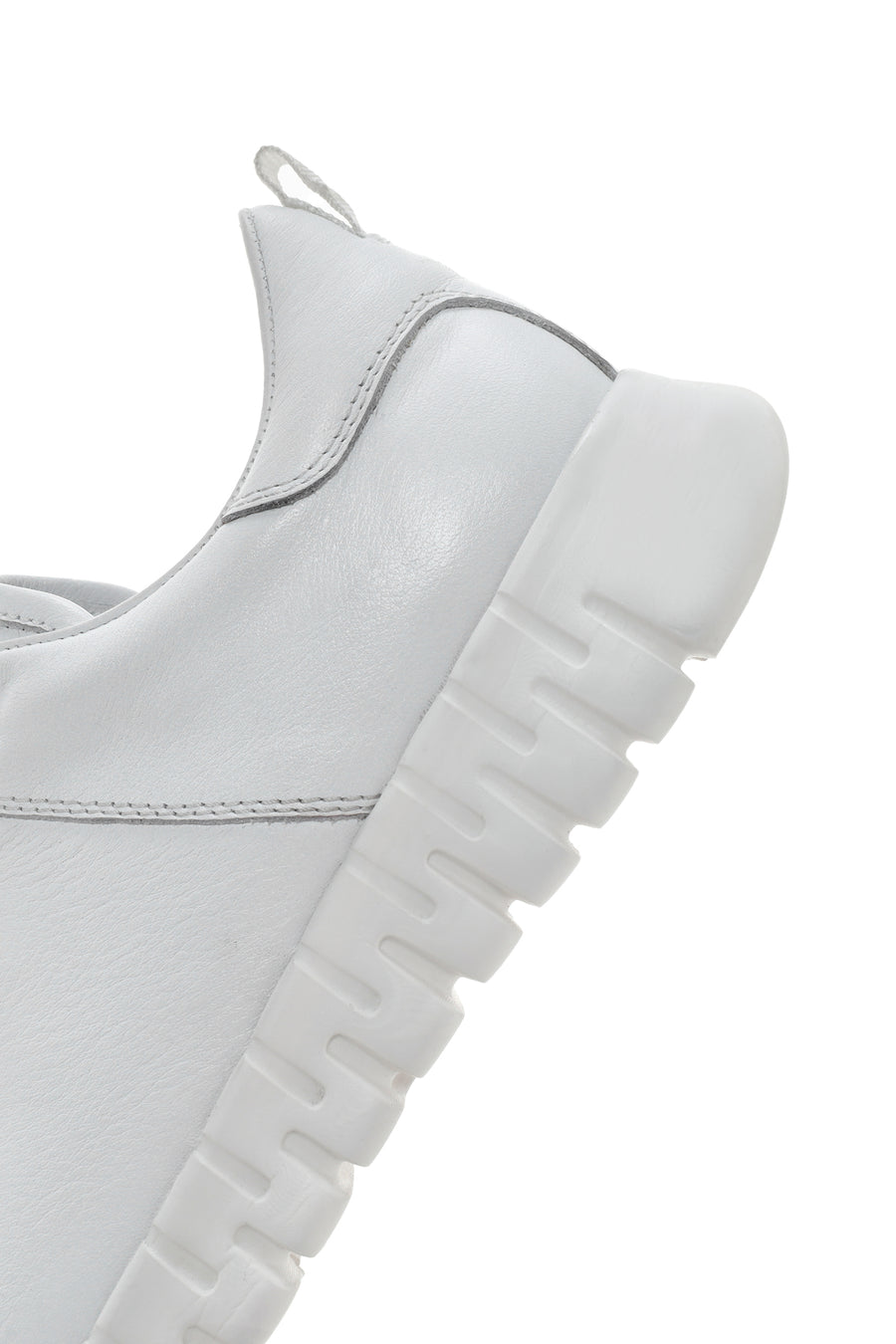Men's White Lace-up Leather Sneaker