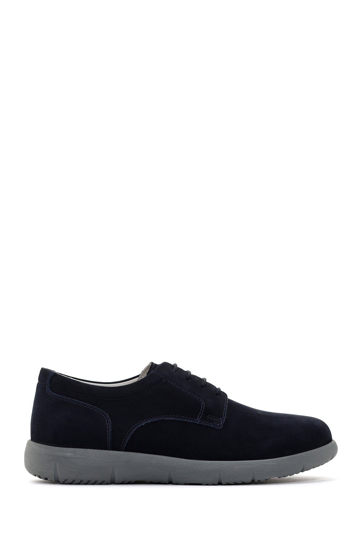 Men's Navy Blue Lace-up Nubuck Leather Casual Shoes 24SFD6767V3 | Derimod