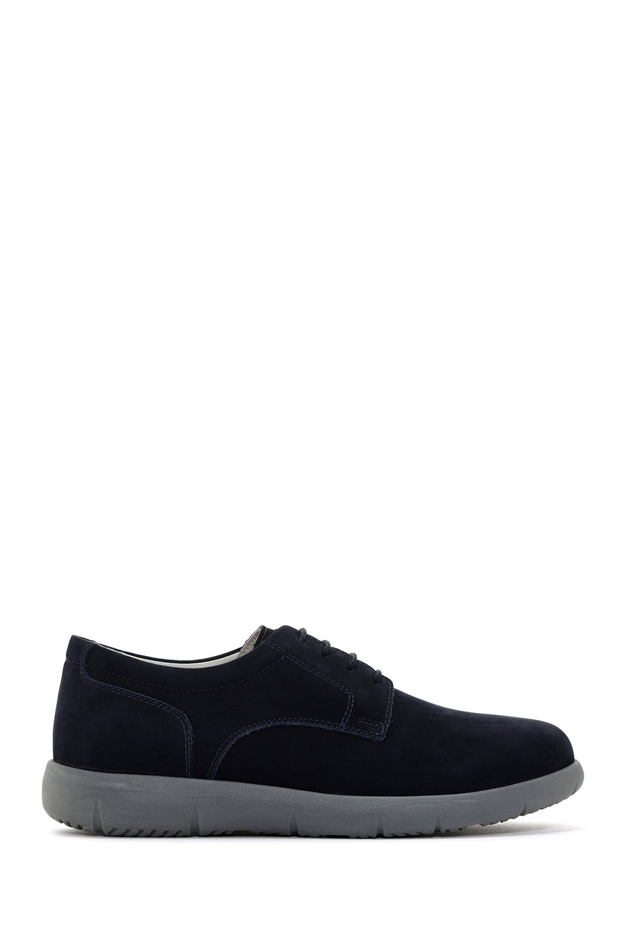 Men's Navy Blue Lace-up Nubuck Leather Casual Shoes 24SFD6767V3 | Derimod