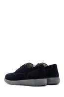 Men's Navy Blue Lace-up Nubuck Leather Casual Shoes | Derimod