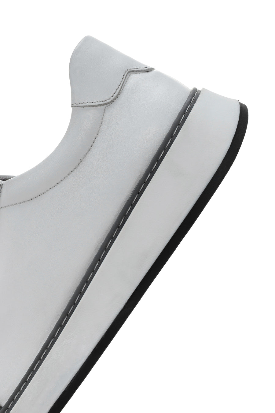 Men's White Lace-up Leather Sneaker