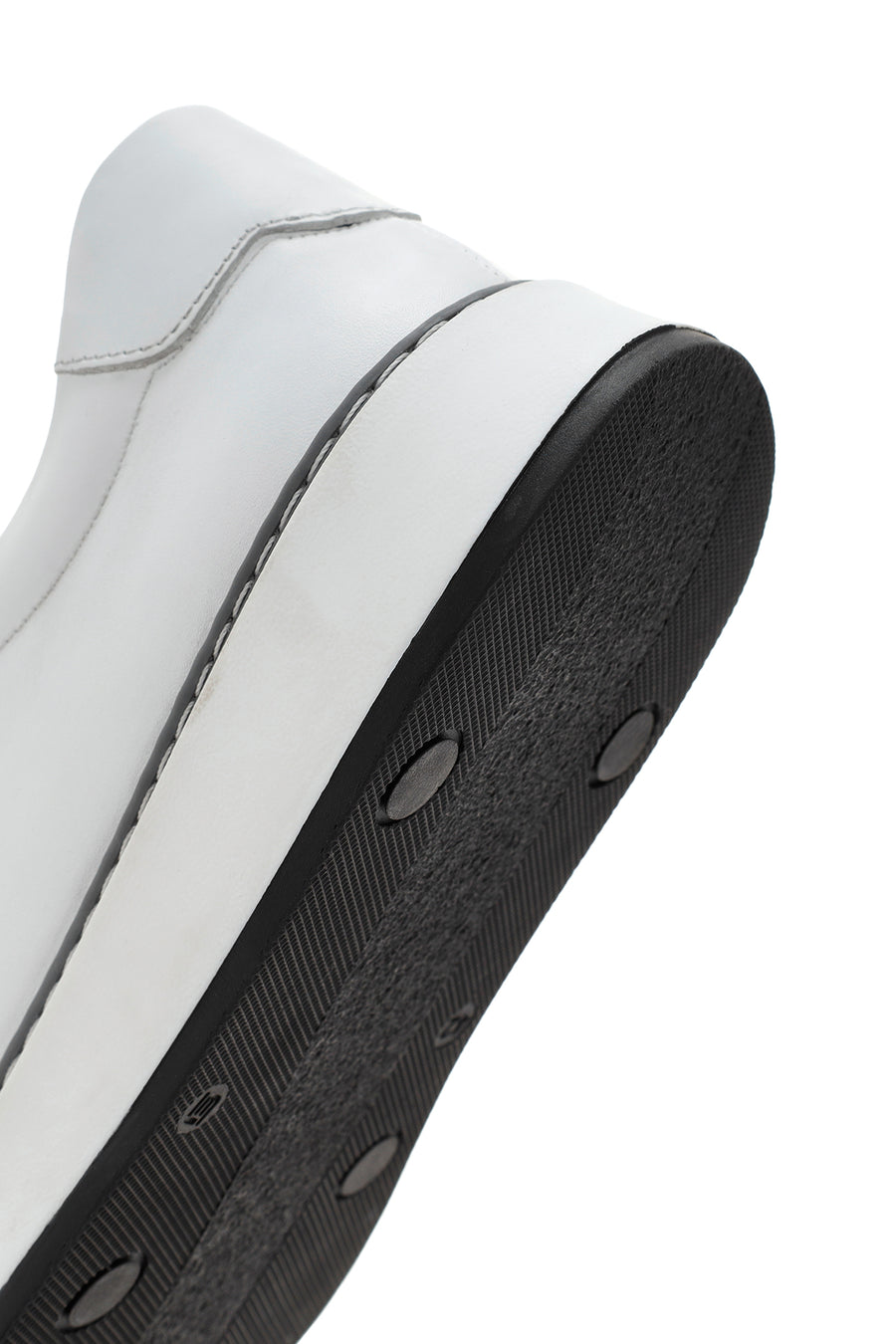 Men's White Lace-up Leather Sneaker