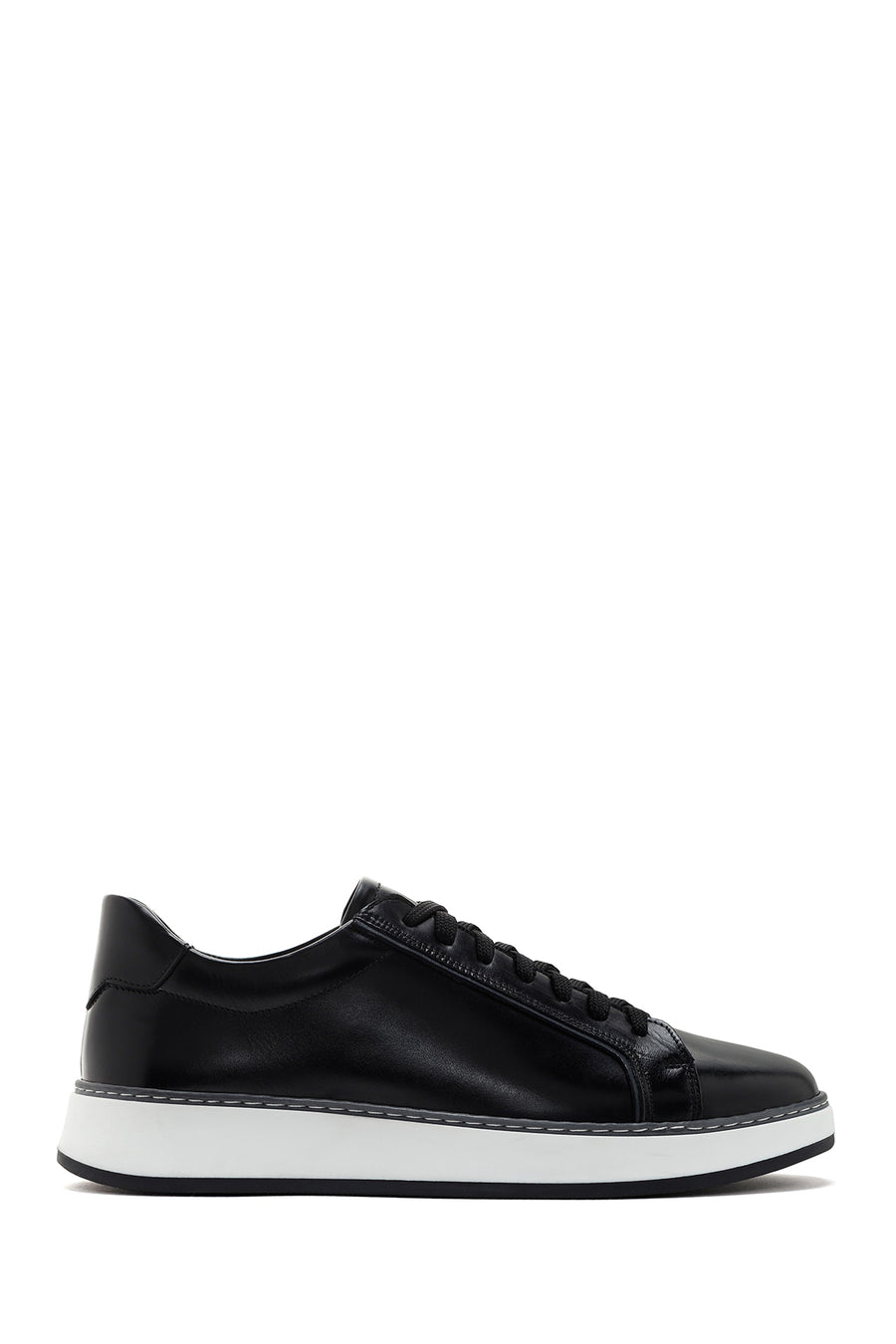 Men's Black Lace-up Leather Sneaker 24SFD678018 | Derimod