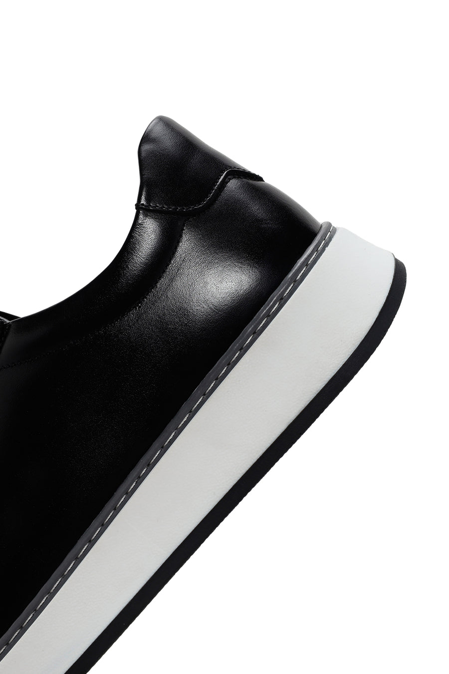 Men's Black Lace-up Leather Sneaker