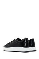 Men's Black Lace-up Thick-Sole Leather Sneaker | Derimod