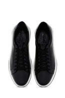 Men's Black Lace-up Thick-Sole Leather Sneaker | Derimod