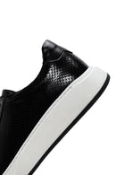 Men's Black Lace-up Thick-Sole Leather Sneaker | Derimod
