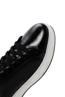 Men's Black Lace-up Thick-Sole Leather Sneaker | Derimod