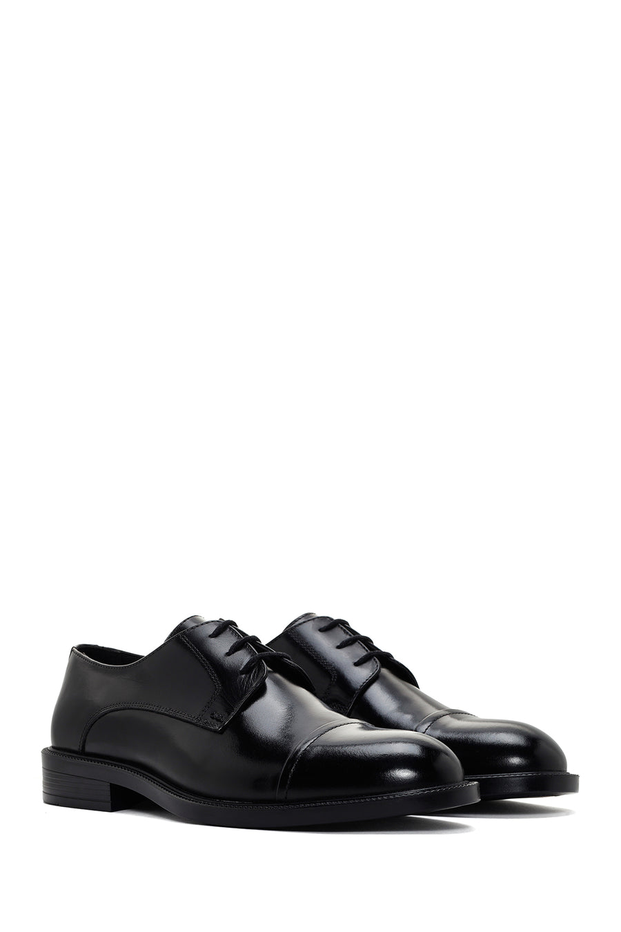 Men's Black Laced Leather Classic Shoes