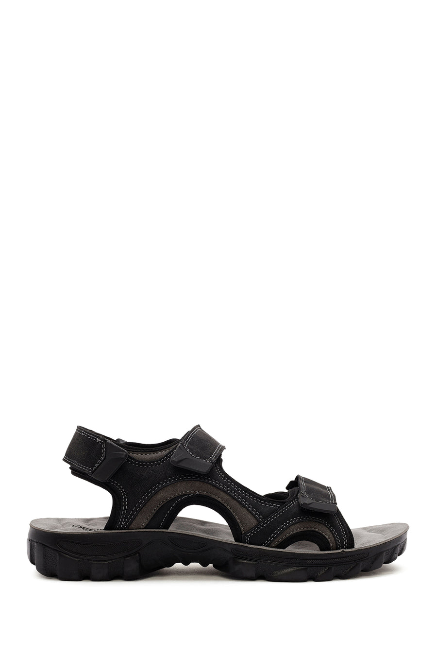 
Men's Black Strapped Nubuck Leather Casual Sandal
 24SFD6793V3 | Derimod