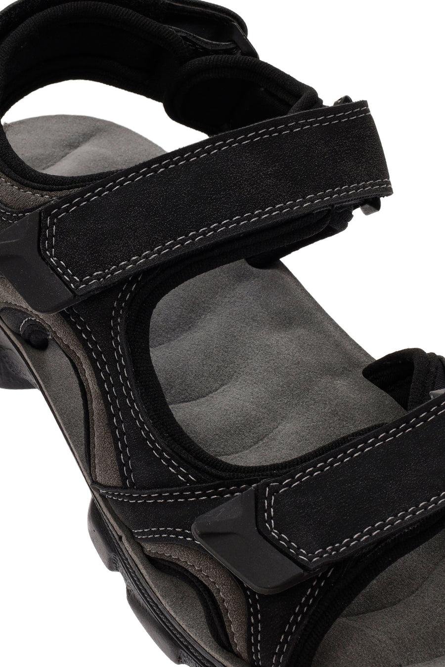 
Men's Black Strapped Nubuck Leather Casual Sandal
