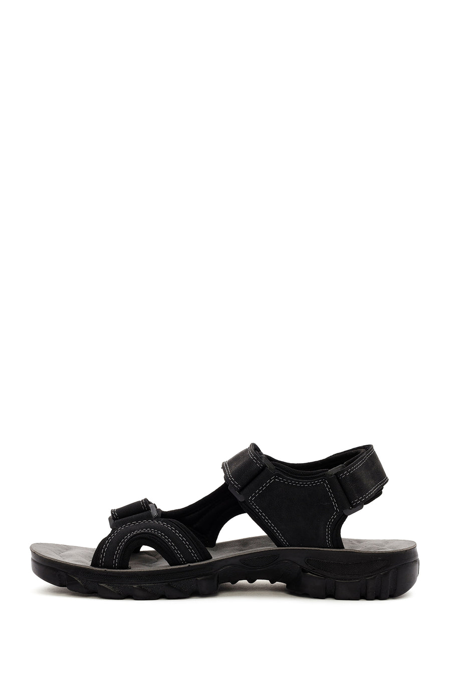 
Men's Black Strapped Nubuck Leather Casual Sandal
