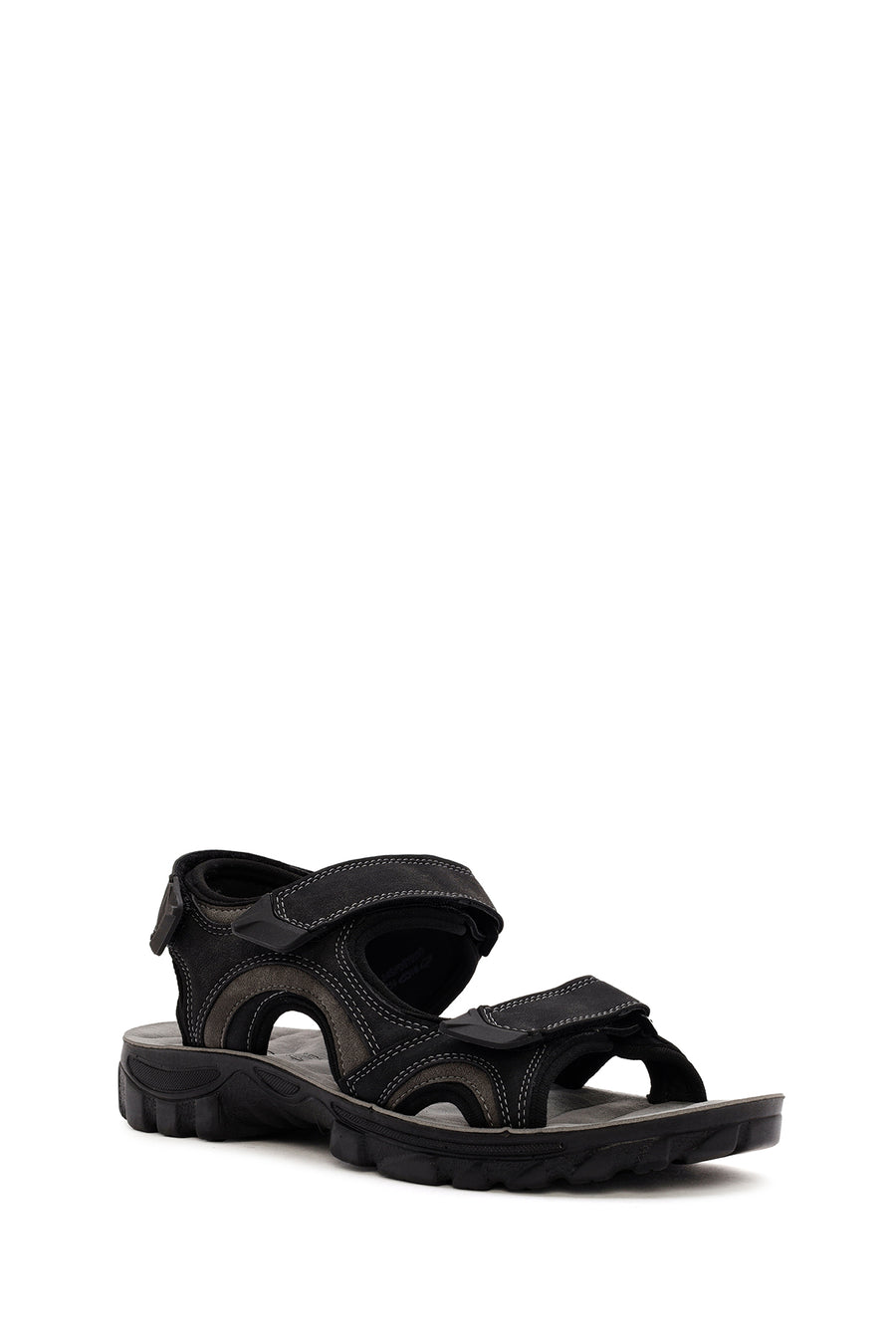 
Men's Black Strapped Nubuck Leather Casual Sandal
