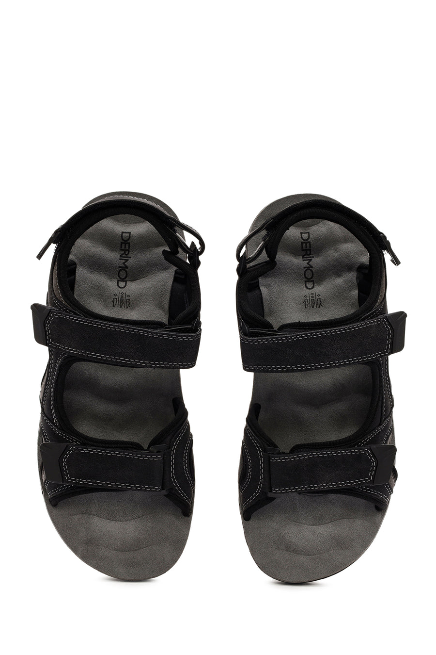 
Men's Black Strapped Nubuck Leather Casual Sandal
