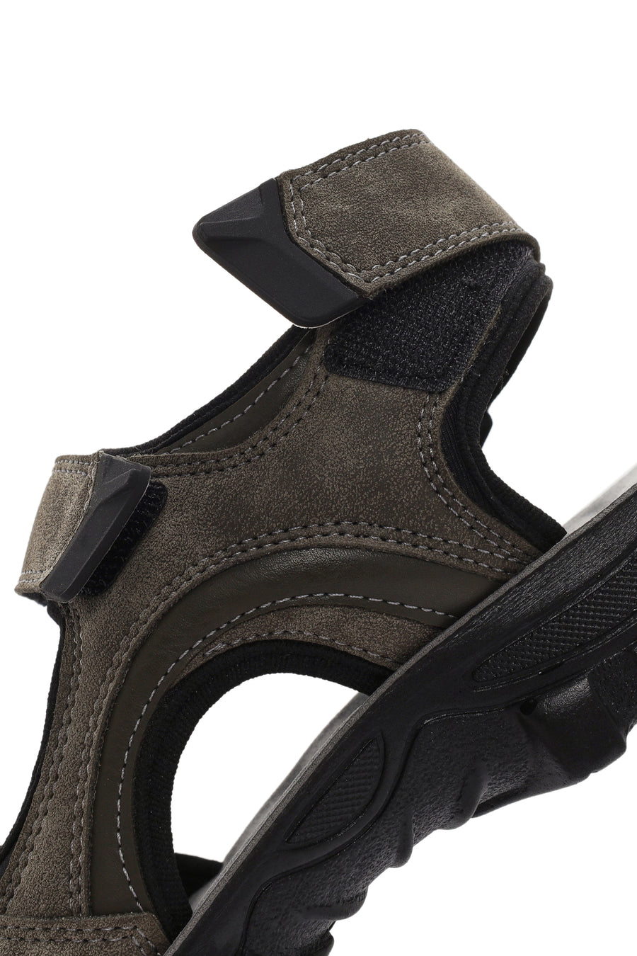 Men's Green Strap Nubuck Leather Casual Sandals