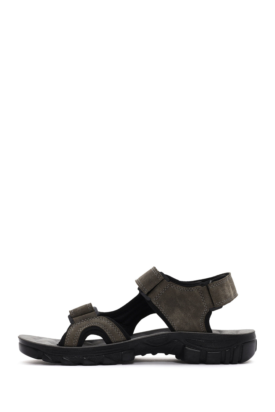 Men's Green Strap Nubuck Leather Casual Sandals