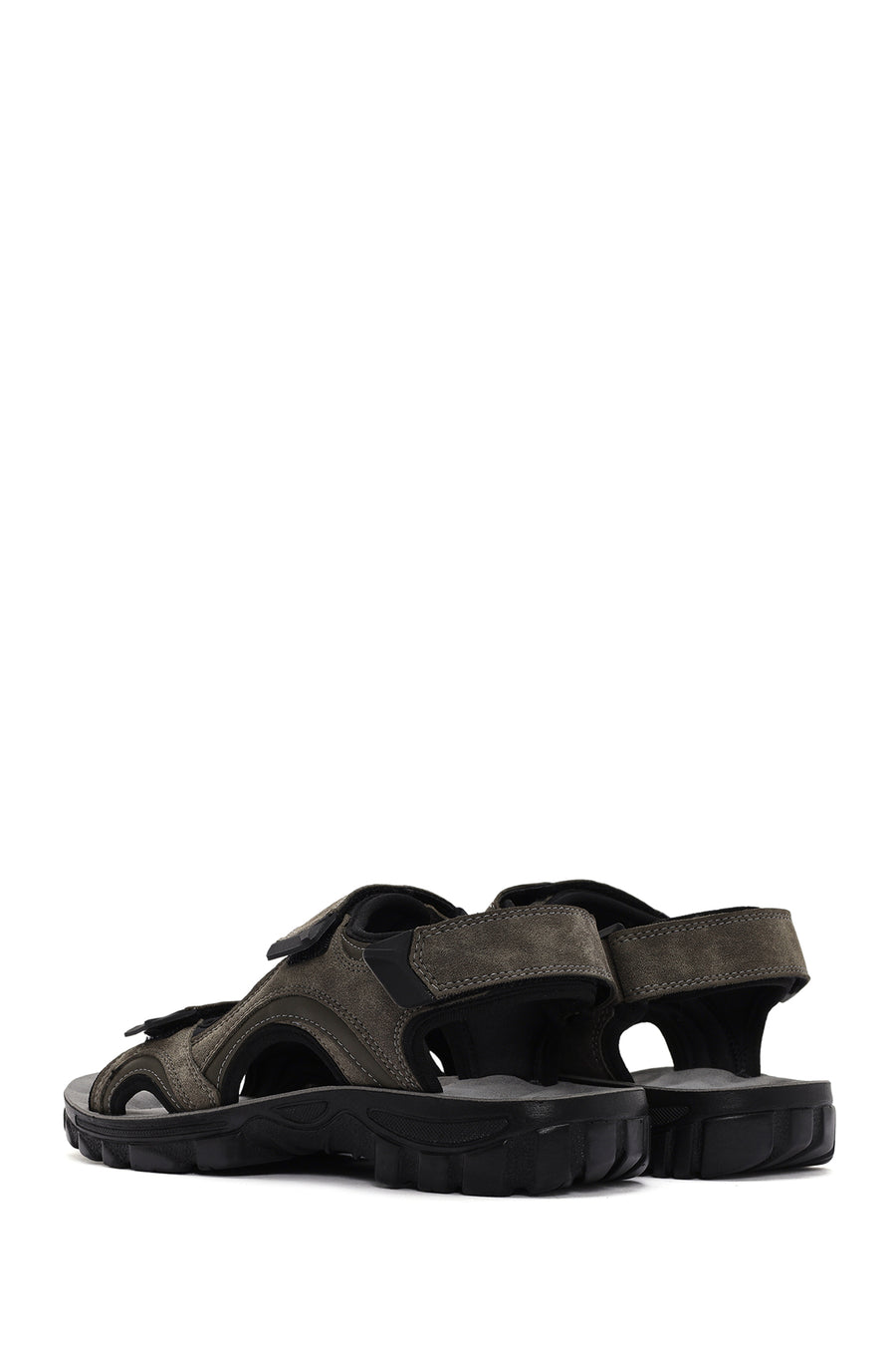 Men's Green Strap Nubuck Leather Casual Sandals