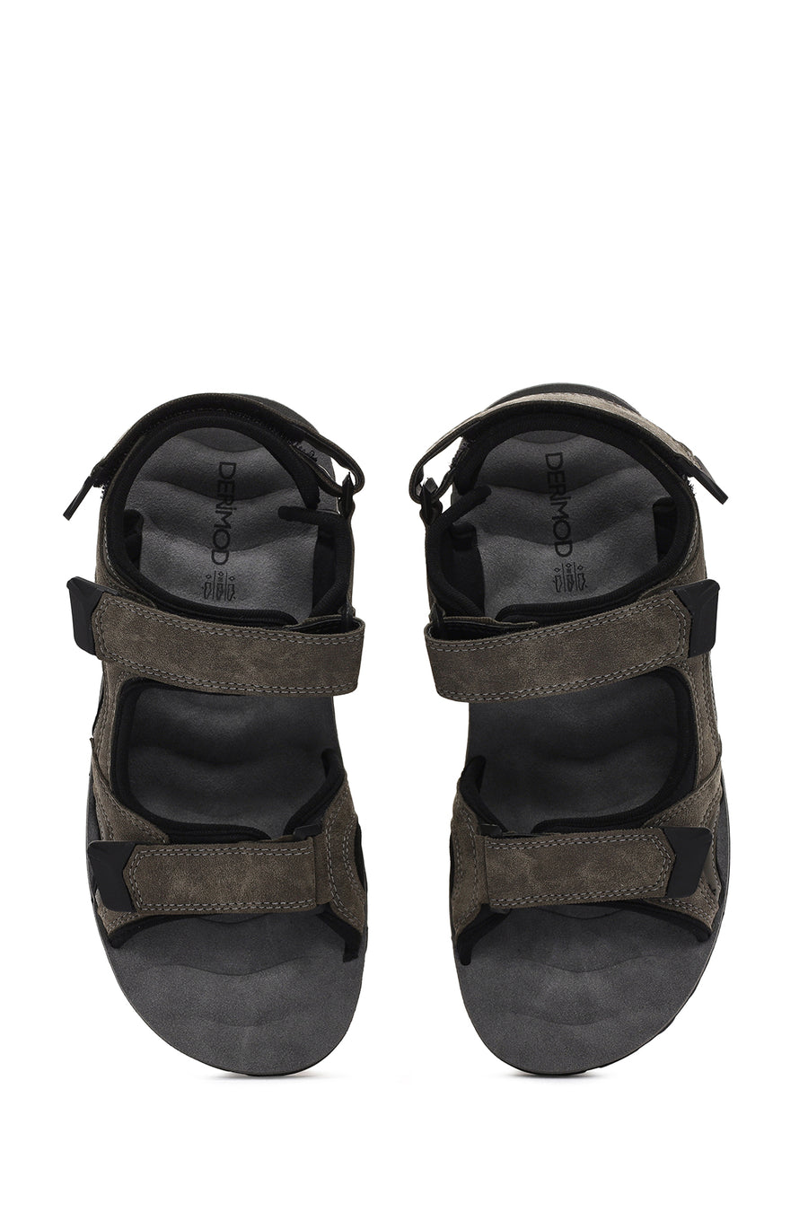 Men's Green Strap Nubuck Leather Casual Sandals