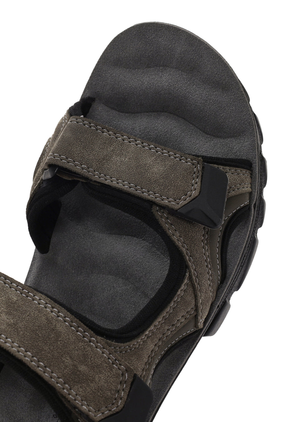 Men's Green Strap Nubuck Leather Casual Sandals