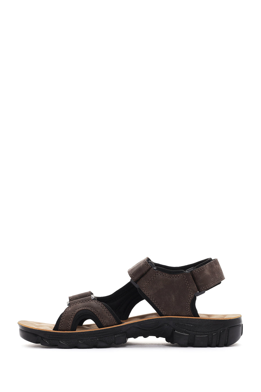 
Men's Brown Strapped Nubuck Leather Casual Sandal
