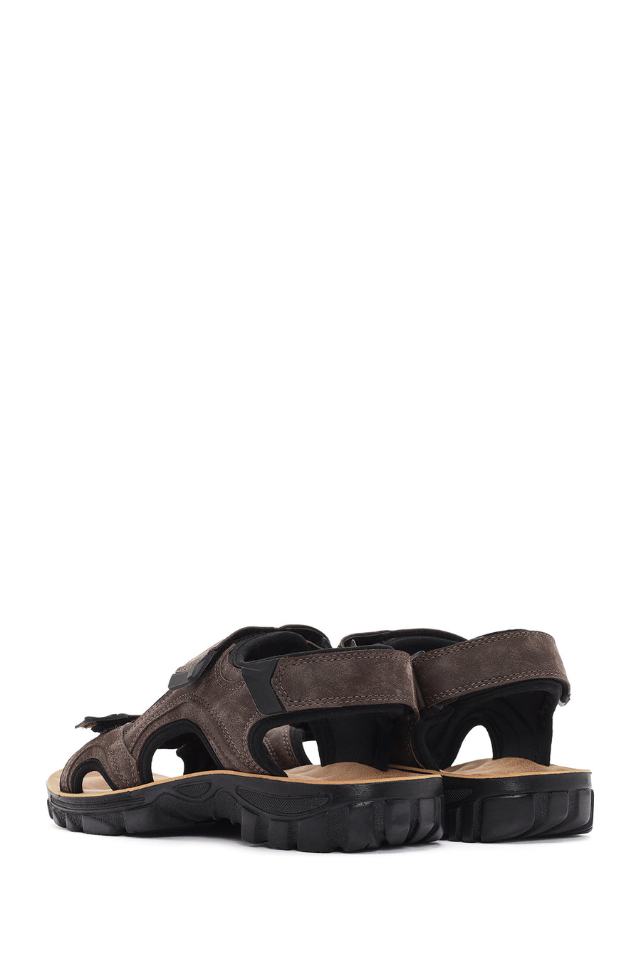 
Men's Brown Strapped Nubuck Leather Casual Sandal
