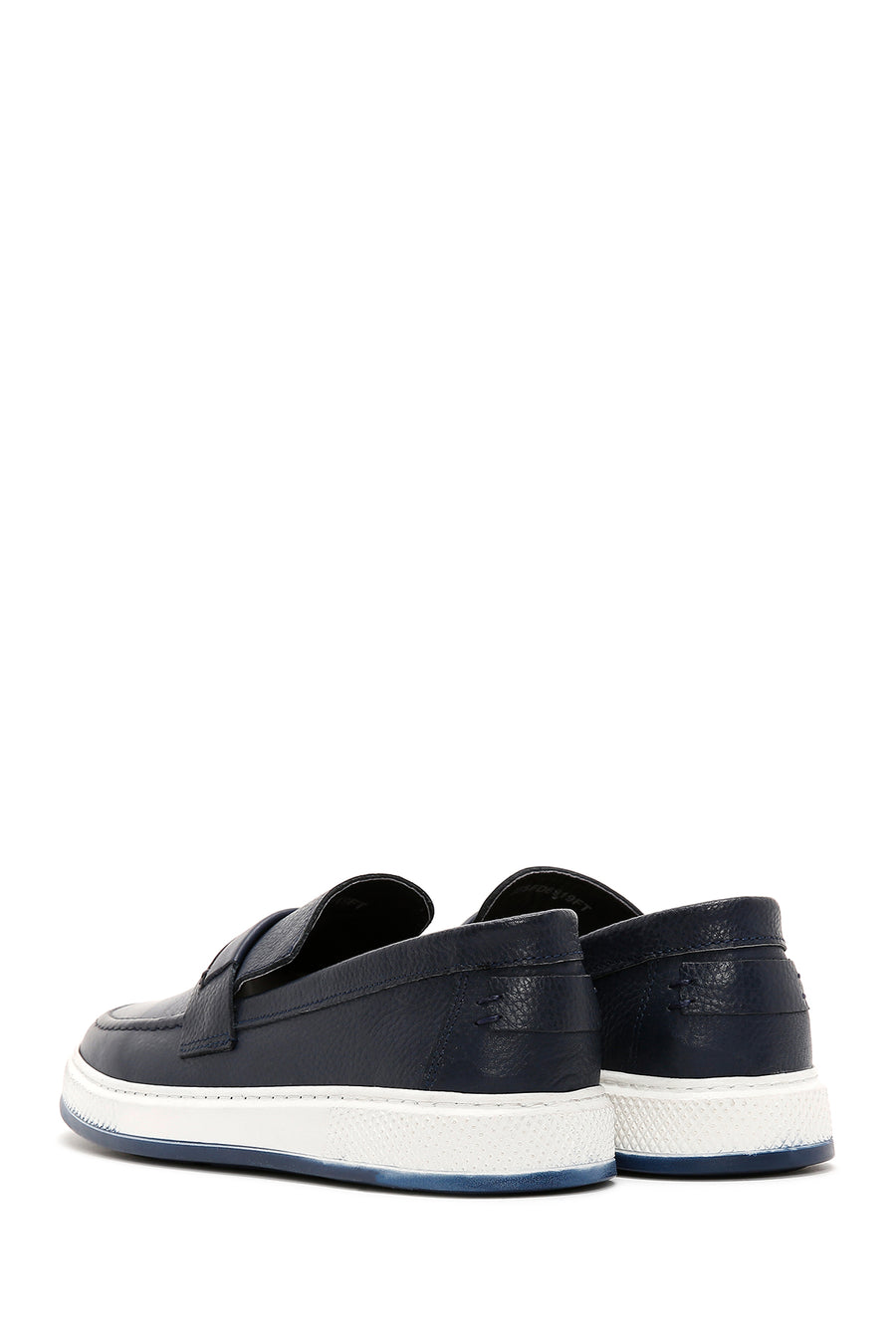 Men's Navy Blue Leather Casual Loafer