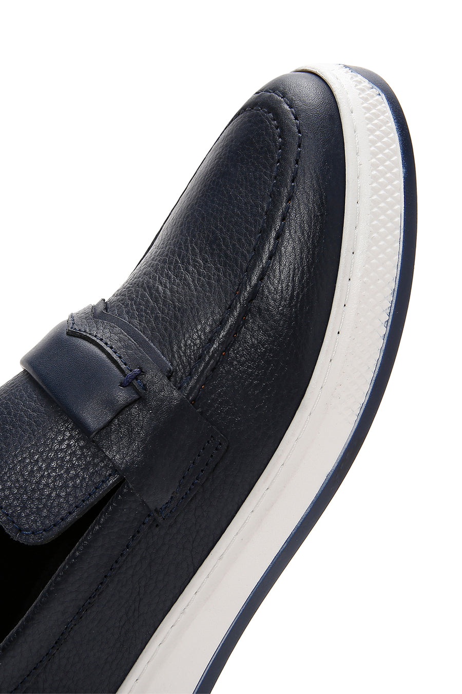 Men's Navy Blue Leather Casual Loafer