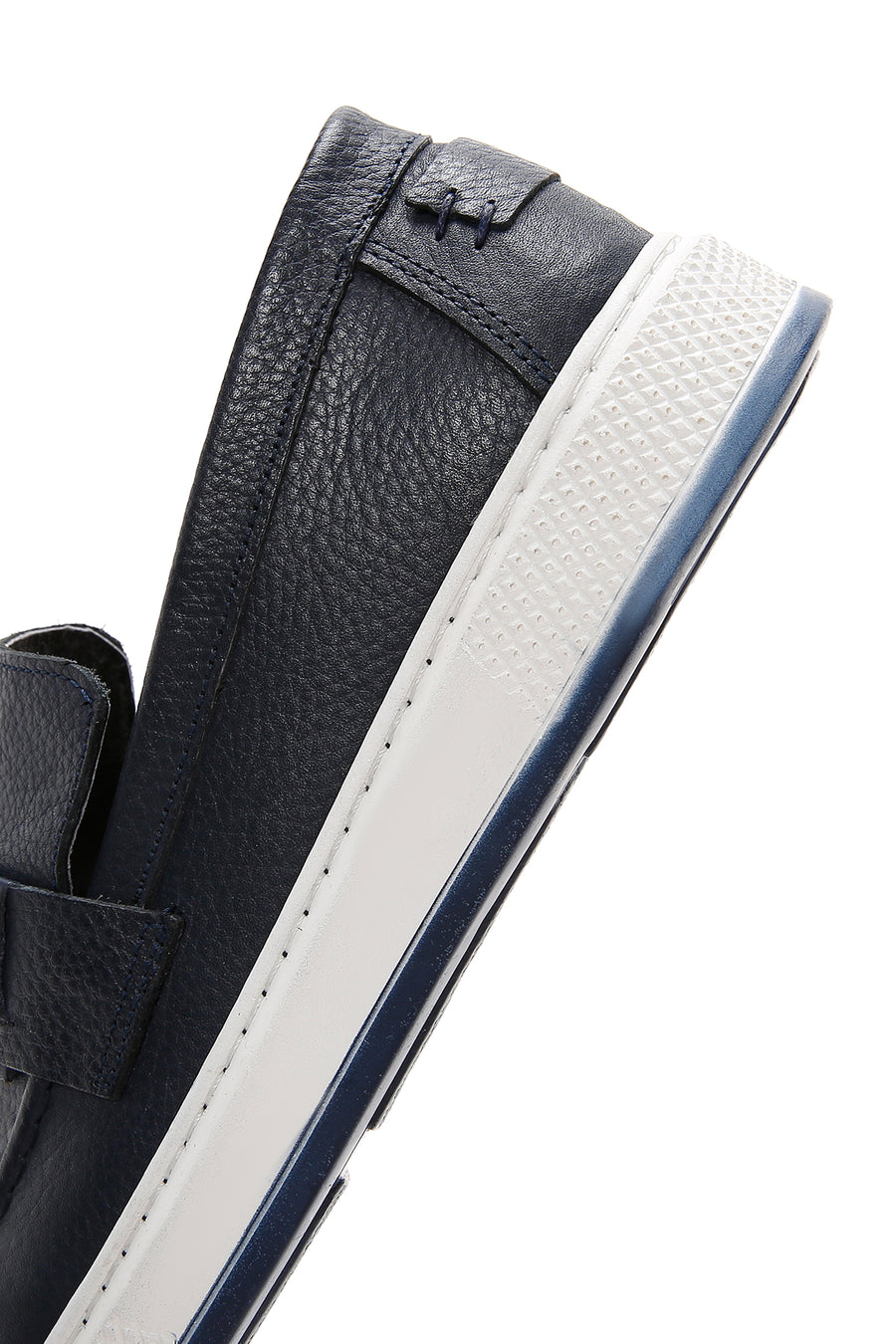 Men's Navy Blue Leather Casual Loafer