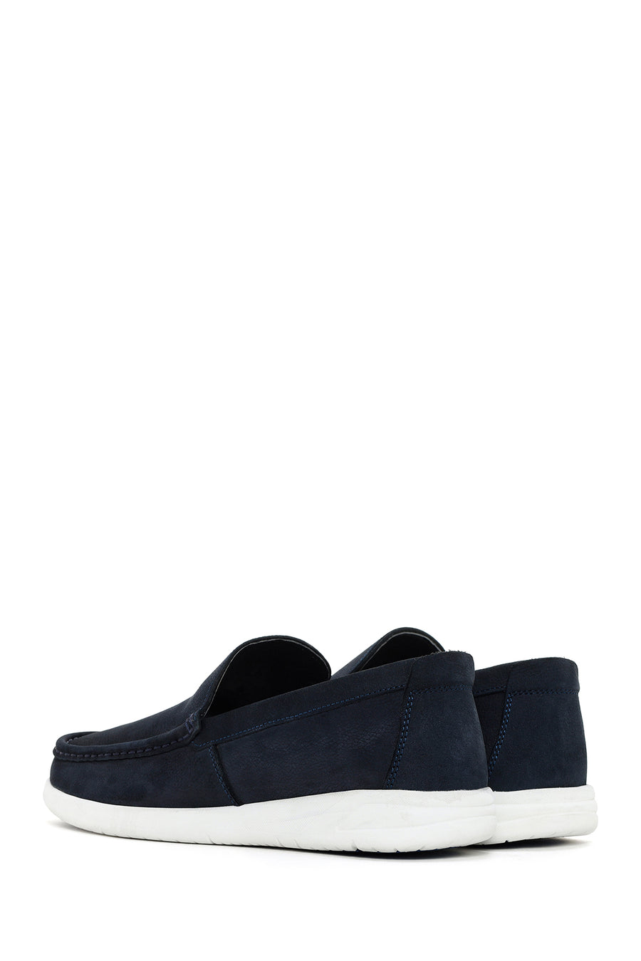 Men's Navy Blue Nubuck Leather Loafer