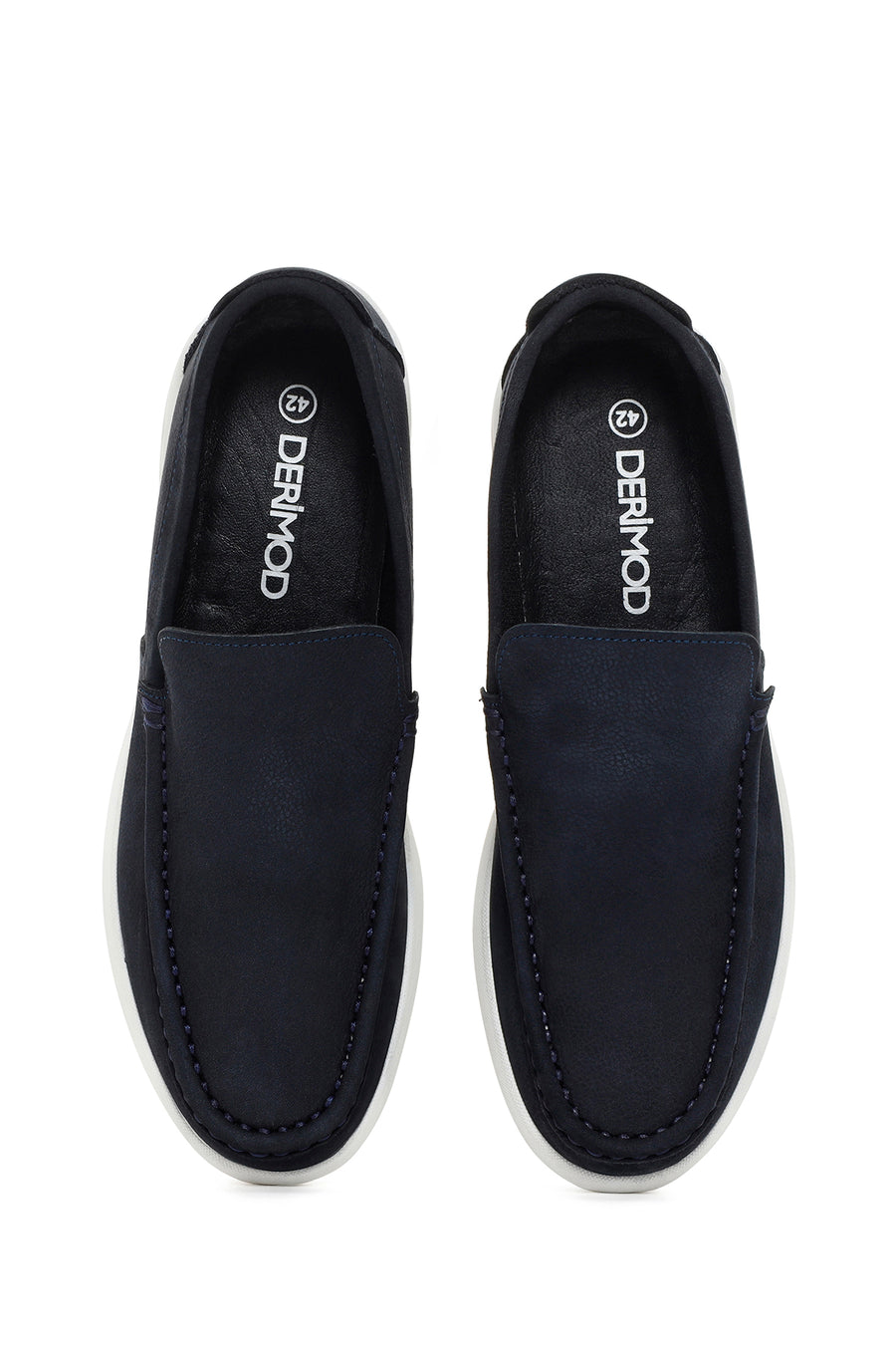 Men's Navy Blue Nubuck Leather Loafer