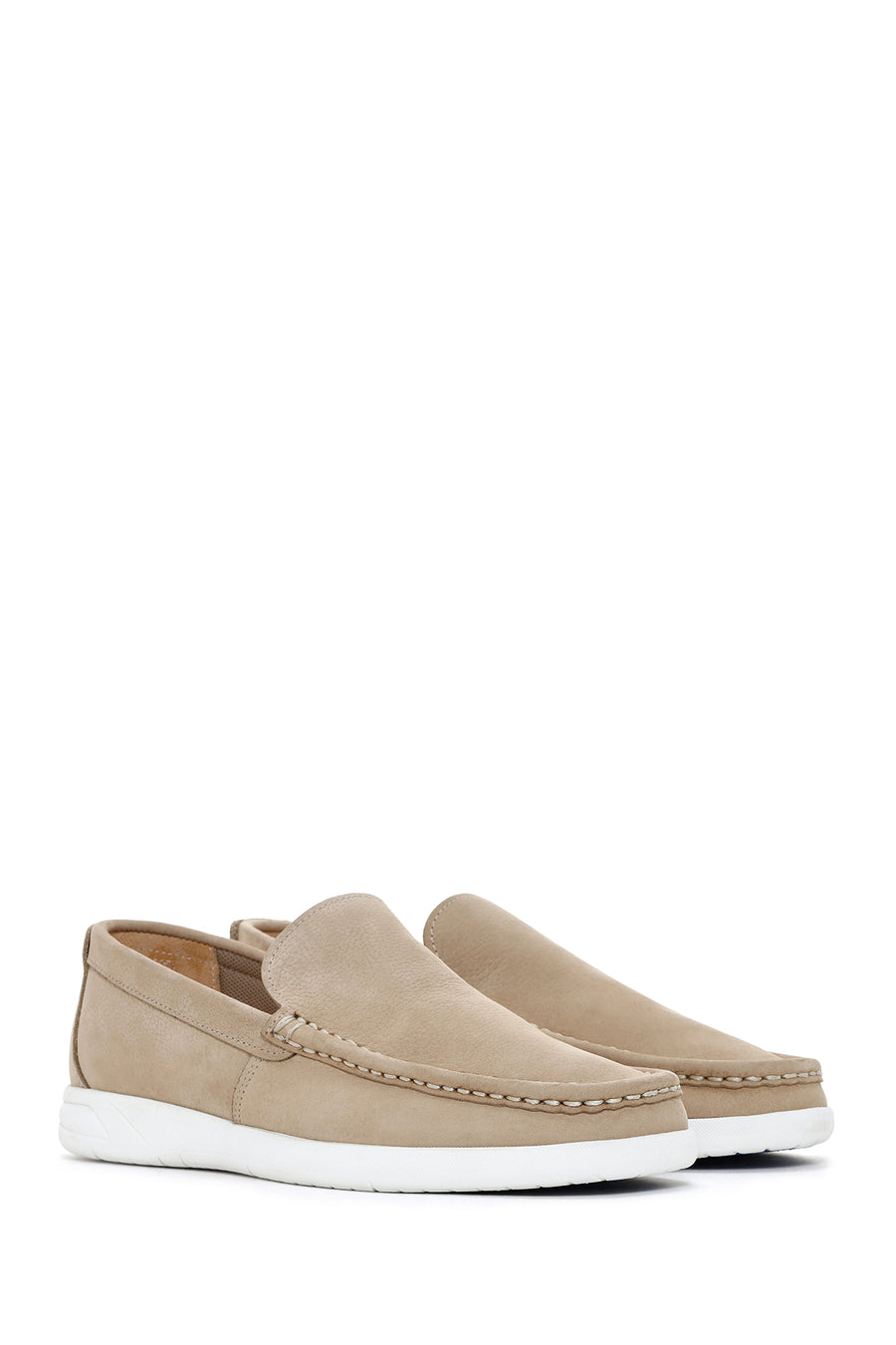 Men's Beige Nubuck Leather Loafer
