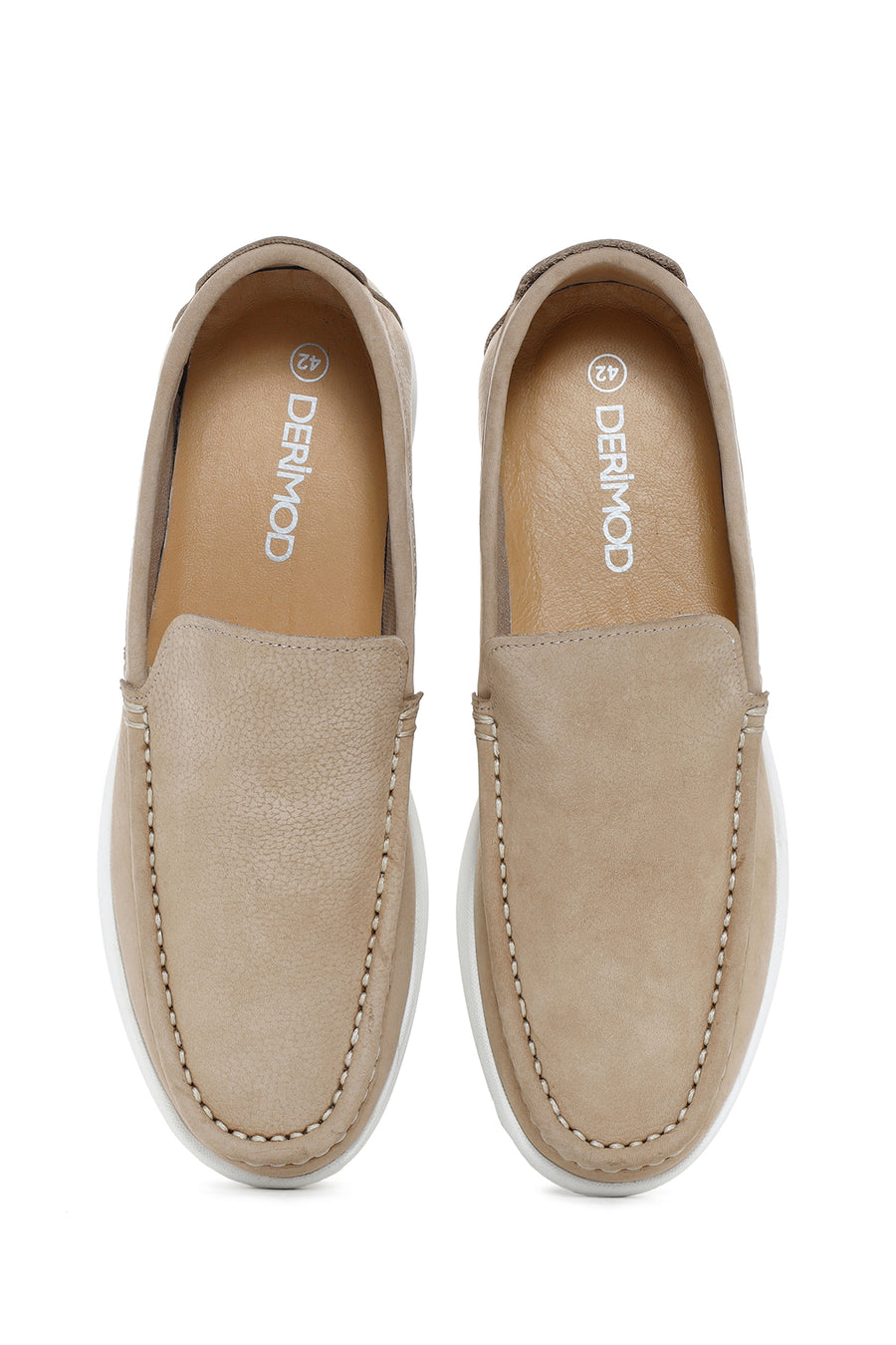 Men's Beige Nubuck Leather Loafer