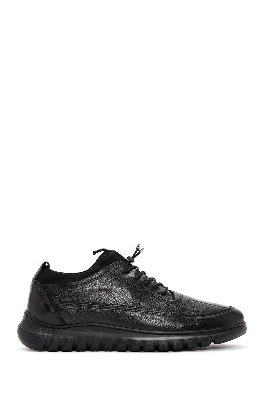 Men's Black Lace-Up Leather Casual Sneaker 24SFD6820FT | Derimod