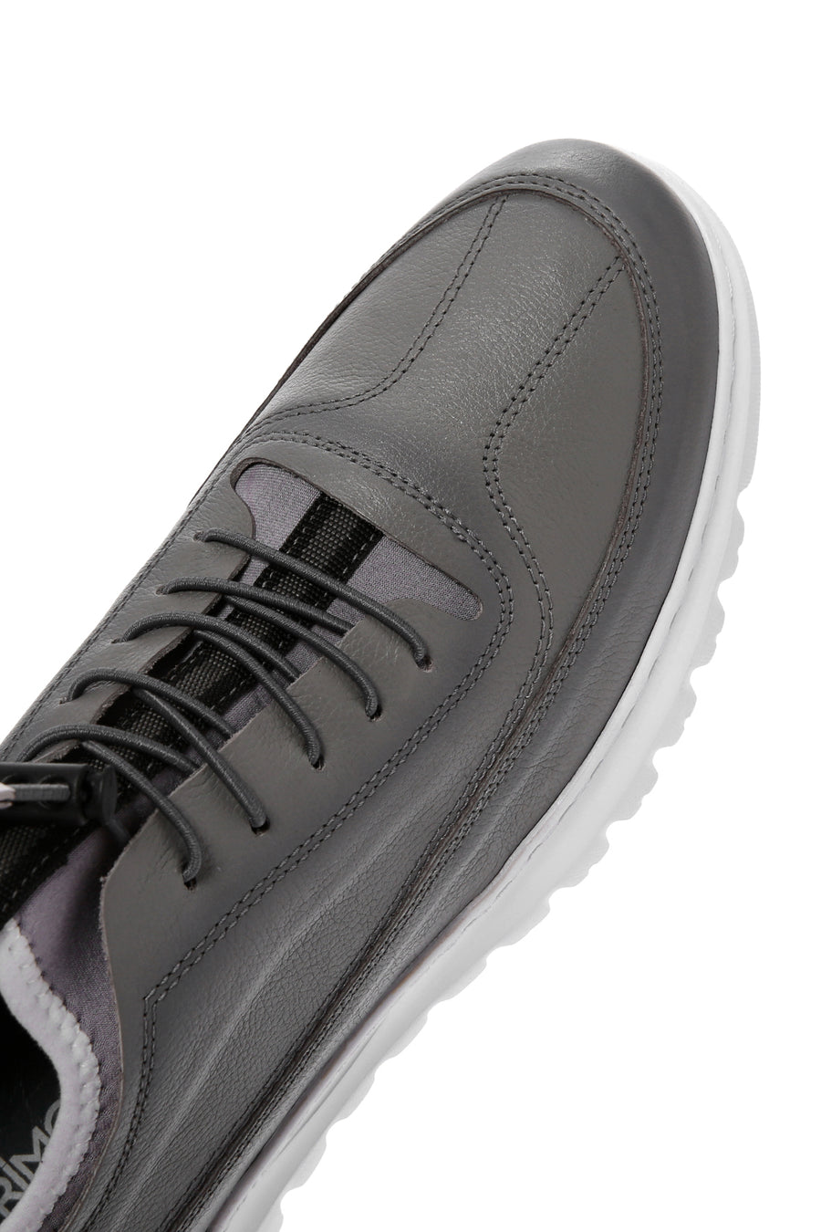 Men's Gray Lace-Up Leather Casual Sneaker