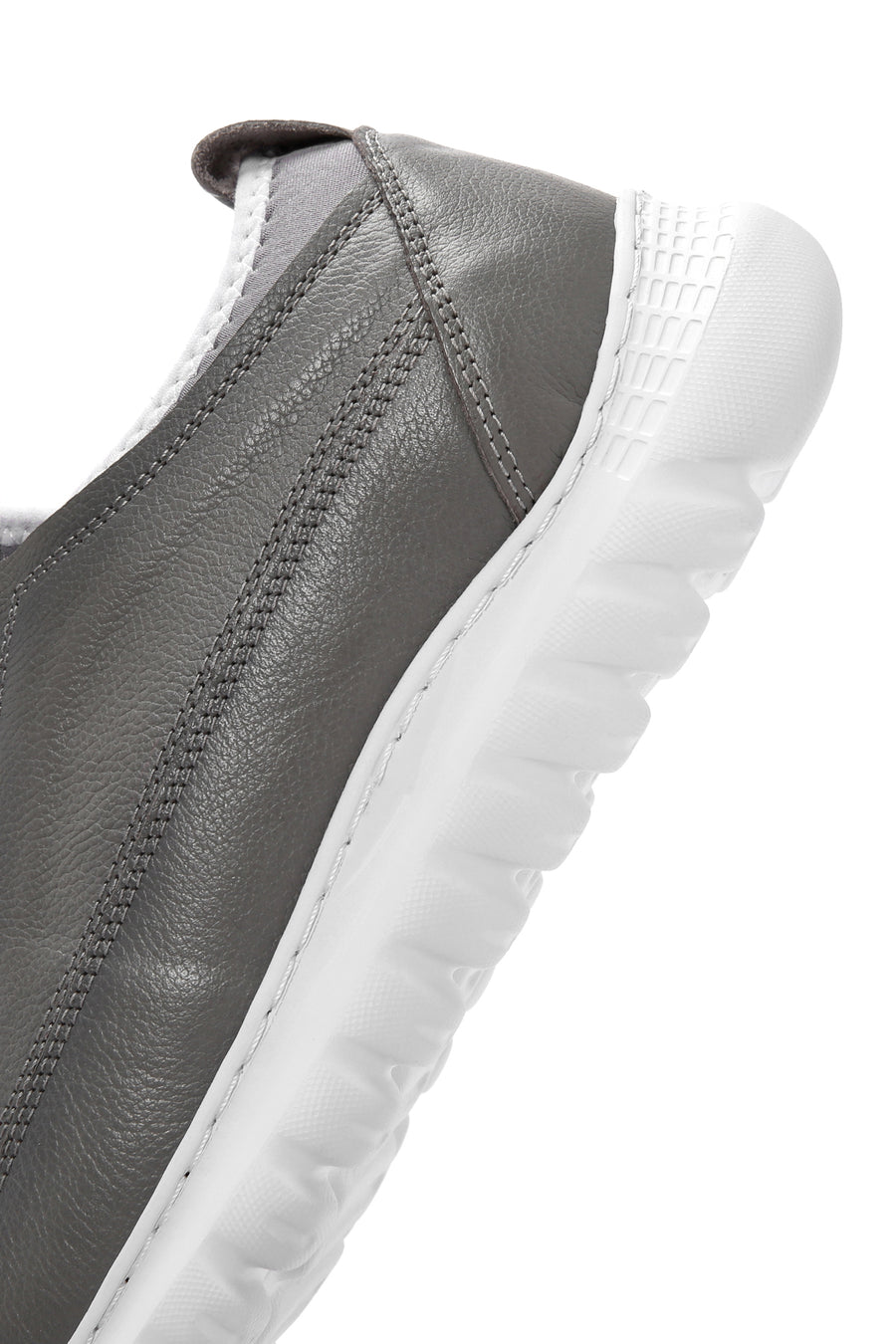 Men's Gray Lace-Up Leather Casual Sneaker