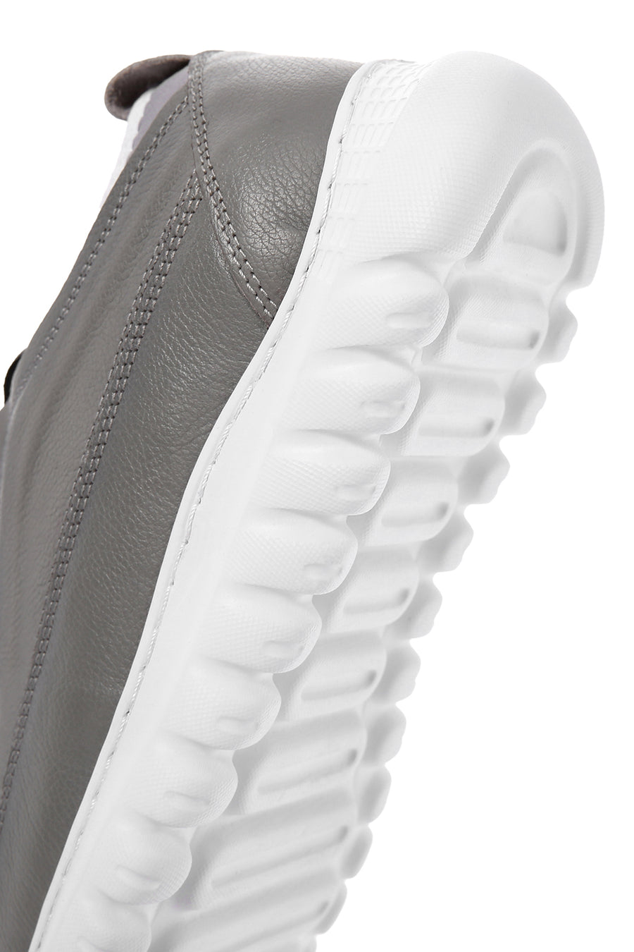 Men's Gray Lace-Up Leather Casual Sneaker
