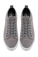 Men's Gray Lace-Up Suede Leather Sneaker | Derimod