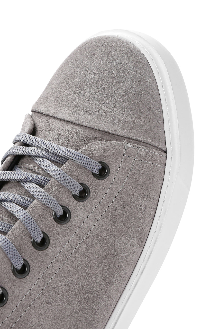 Erkek Gri Bağcıklı Süet Deri Sneaker