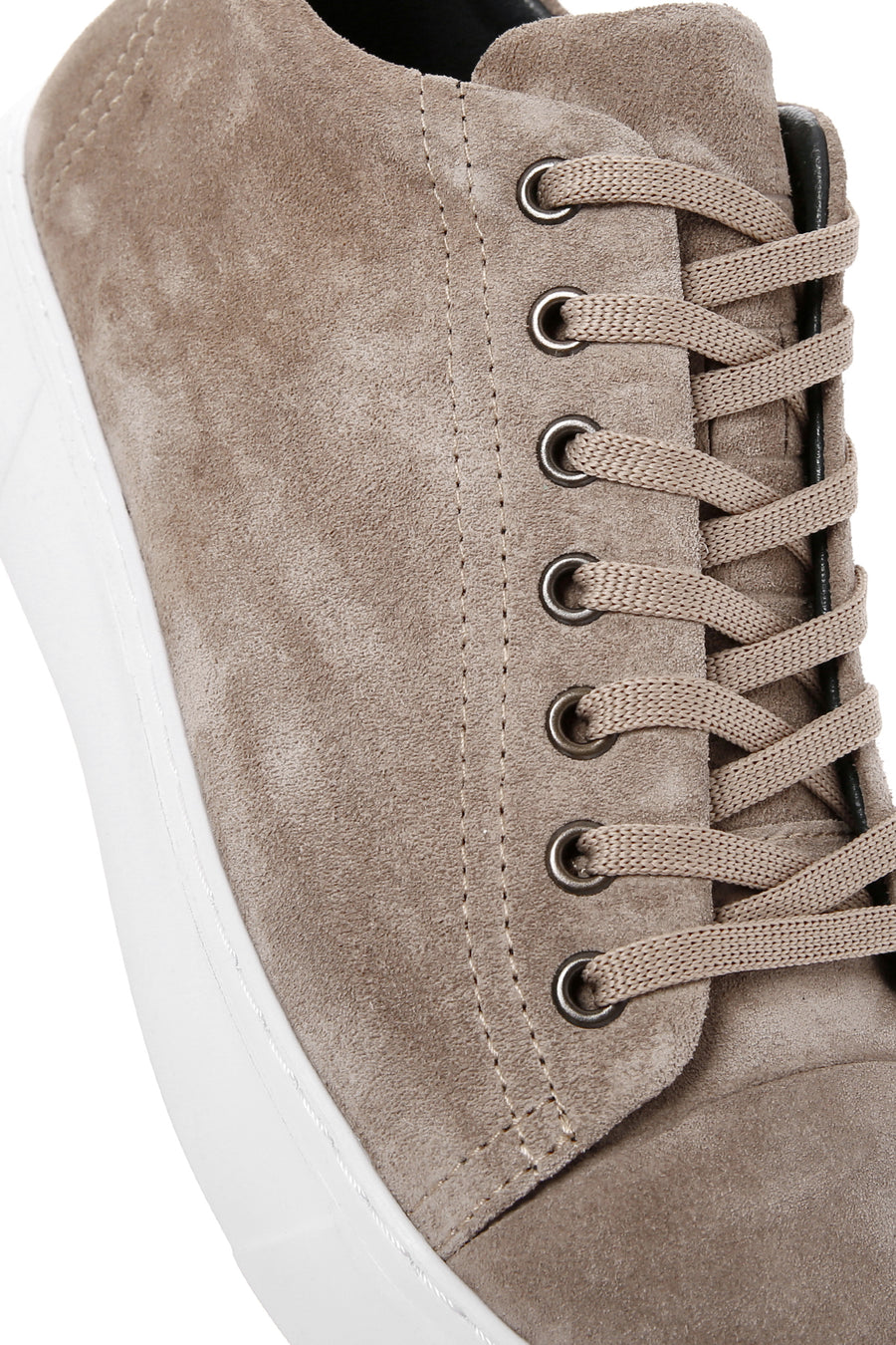Erkek Vizon Bağcıklı Süet Deri Sneaker