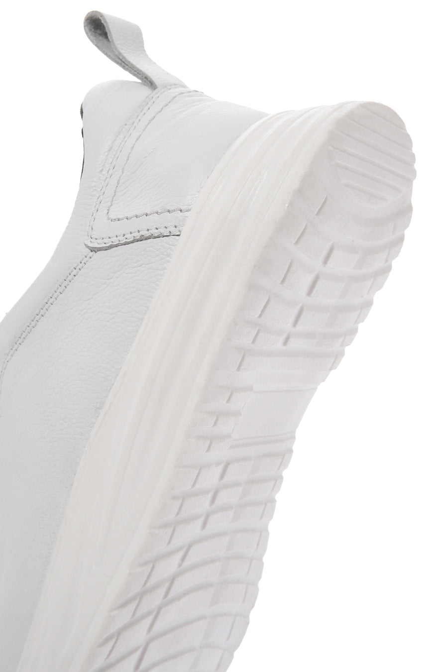 Men's White Lace-up Leather Sneaker