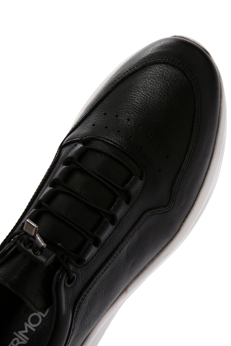 Men's Black Lace-up Leather Sneaker