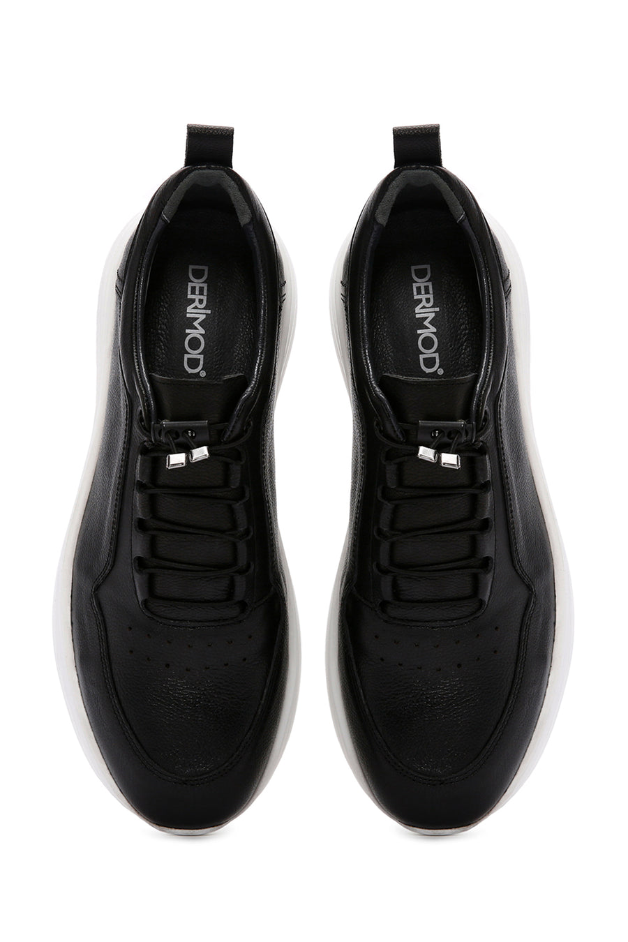 Men's Black Lace-up Leather Sneaker