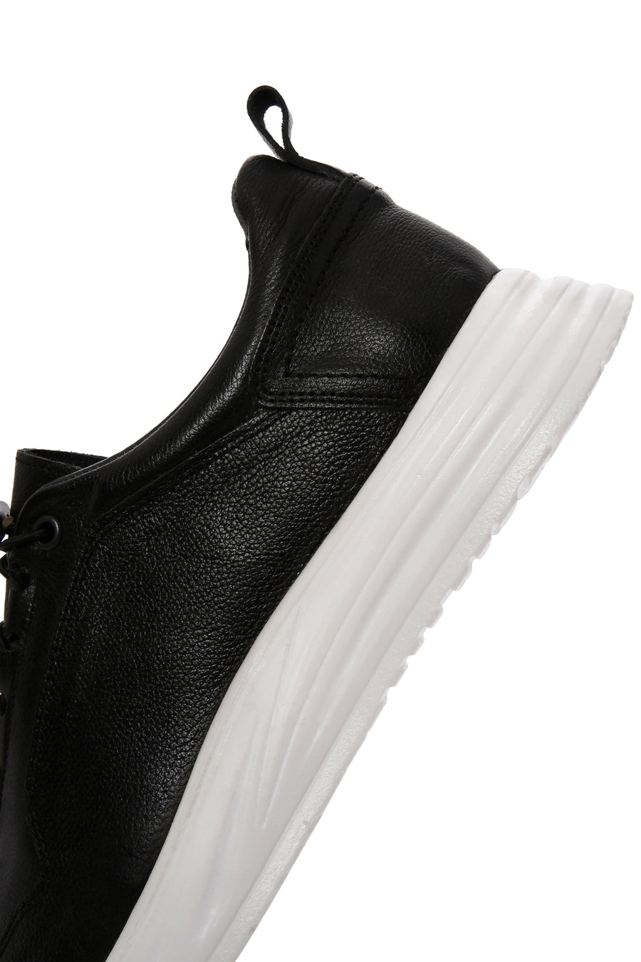 Men's Black Lace-up Leather Sneaker
