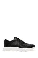 Men's Black Lace-up Thick-Sole Leather Sneaker | Derimod