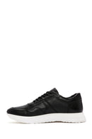 Men's Black Lace-up Thick-Sole Leather Sneaker | Derimod