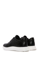 Men's Black Lace-up Thick-Sole Leather Sneaker | Derimod