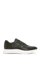 Men's Khaki Lace-up Thick-Sole Leather Sneaker | Derimod